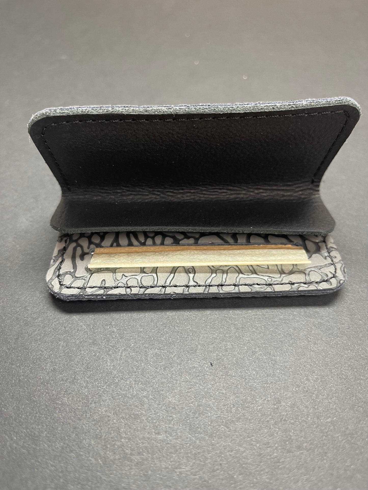 Elephant Print Leather Rolling Papers Holder. Tobacco rolling pouch. Zigzag or RAW