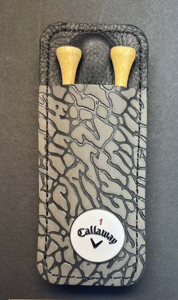 Handmade Jordan Black Elephant Print Scotty Cameron Divot Tool & Golf Tee Holder